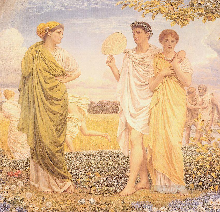 The Loves of the Winds and the Seasons female figures Albert Joseph Moore Oil Paintings